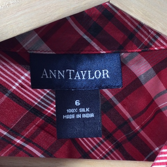 Ann Taylor plaid blouse - Picture 6 of 7